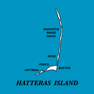 HATTERAS ISLAND MAP WITH VILLAGES T-Shirt