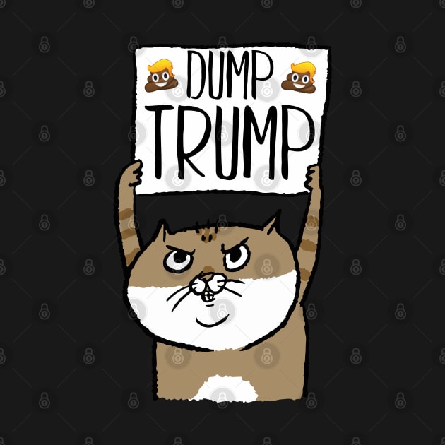 Dump Trump Poop Emoji Protesting Cat Gift by BadDesignCo