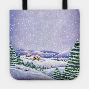 Whimsical winter landscape Tote