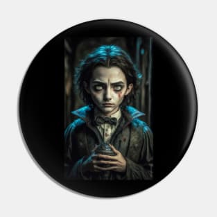 Young victorian vampire portrait Pin
