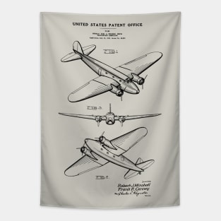 Airplane Pilot Gift - 1834 Boeing 247 Patent Tapestry