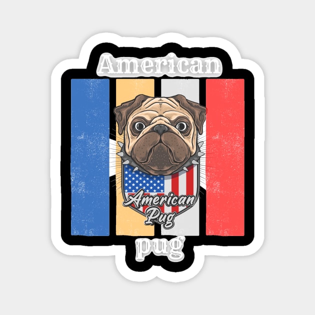 American Pug dog lovers T-shirts Magnet by AWhouse 