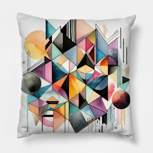 Psychedelic looking abstract illustration geometric shapes Pillow