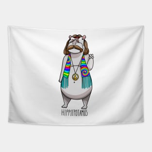 Hippiepotamus (Hippie Hippo) Tapestry