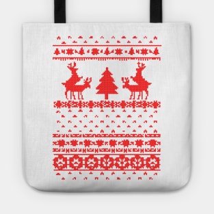 funny deer knitted christmas Tote