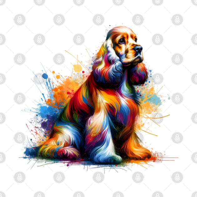 Vibrant Splash Art of an English Cocker Spaniel by ArtRUs