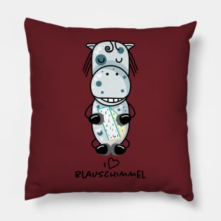 Funny blue horse Pillow