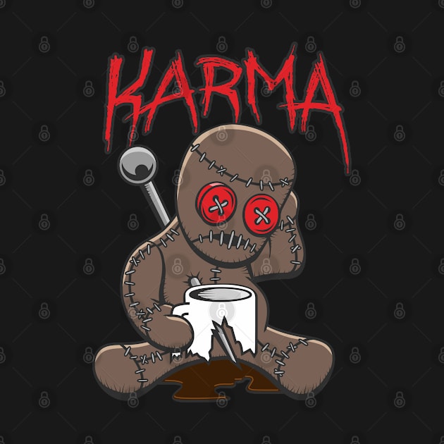 Cute Karma Coffee Cup Voodoo Doll Humor by Grandeduc