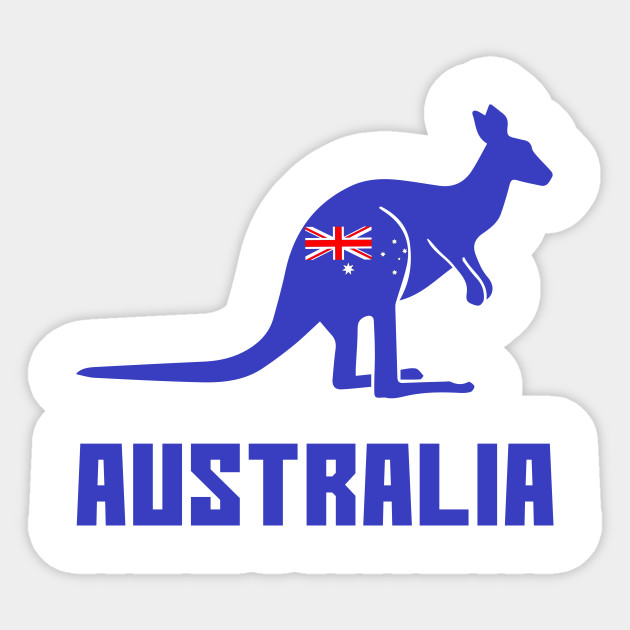 Kangaroo With Australia Flag Australia Sticker Teepublic