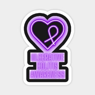 Neon Purple Ulcerative Colitis Awareness Magnet