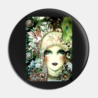 ART DECO FLORAL FLAPPER COLLAGE ART PRINT POSTER Pin