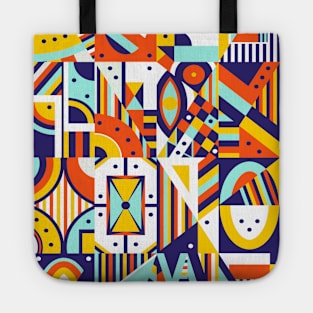 Colorful geometric artwork Tote