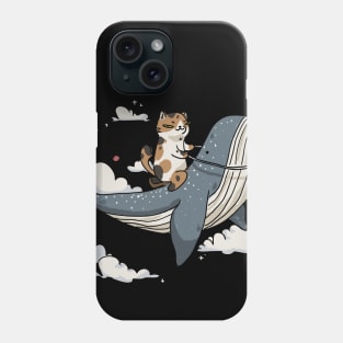 Flying on a whale Phone Case