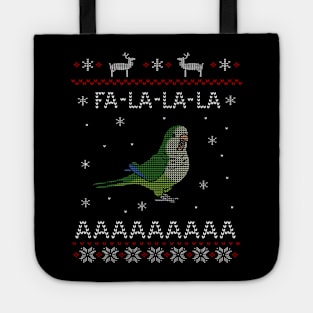 FA LA LA Ugly Christmas Green Monk Parakeet Tote