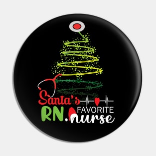 Santa's Favorite RN Nurse.. RN Nurse christmas gift Pin