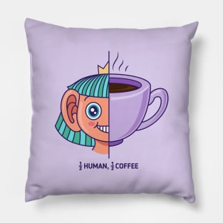 Half human, half coffee illustration Pillow