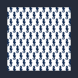 Little blue seahorses as a maritime pattern design T-Shirt