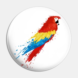 Dramabite Watercolor parrot macaw artistic bird animal Pin