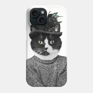 Fancy black and white cat Phone Case