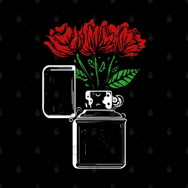 red rose lighter by Saraberlin