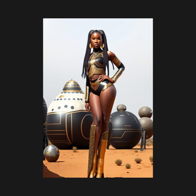 Futuristic African: Beauty in Motion T-Shirt by MeatLuvers