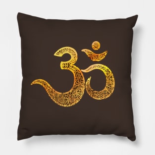 Sacred golden OM Pillow