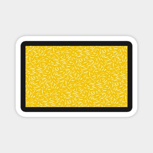 Yellow and White Abstract Lines Magnet