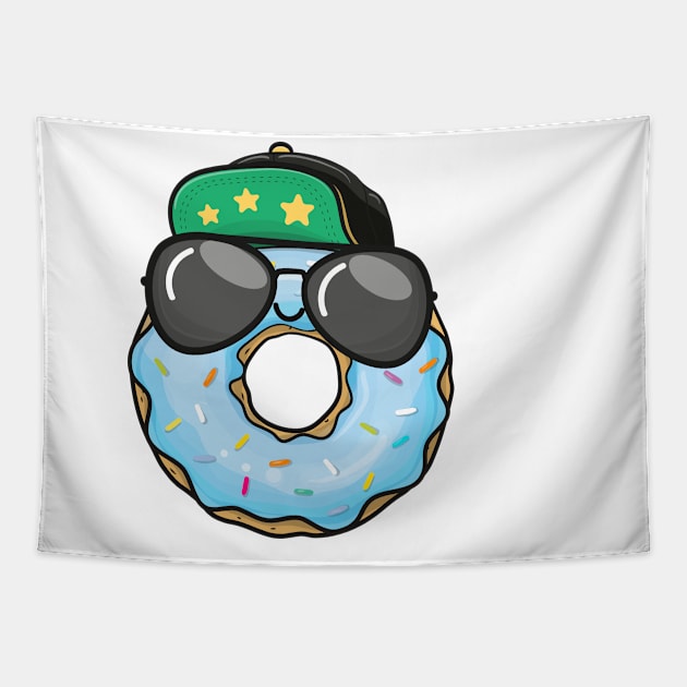 Cute donut in a cap Tapestry by Reginast777