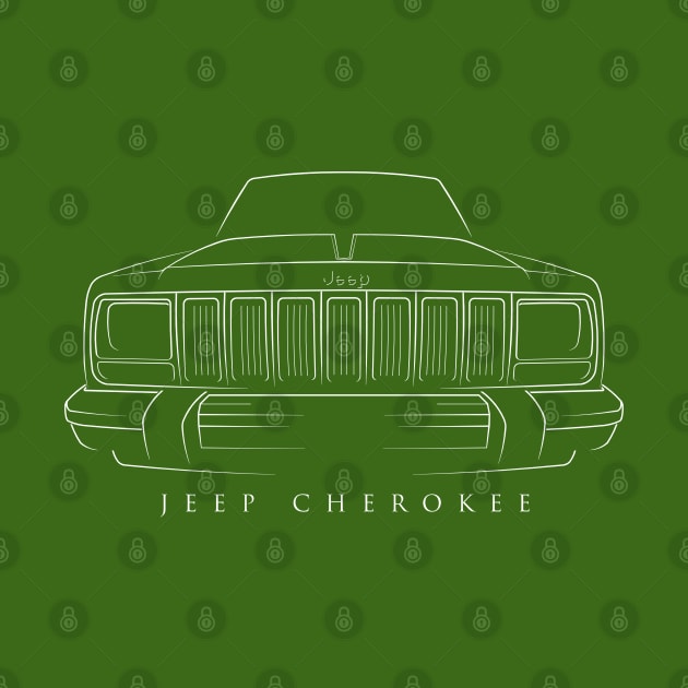 Jeep Cherokee XJ - front Stencil, white by mal_photography