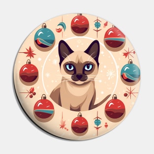 Siamese Cat Xmas Ornament, Love Cats Pin