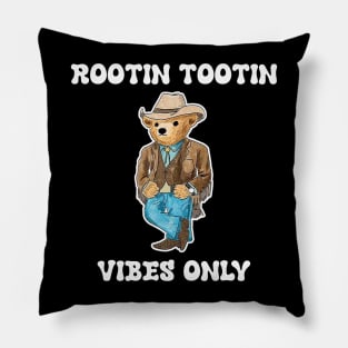 Possum Cowboy Rootin Tootin Vibes Only Pillow