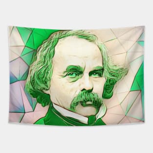 Nathaniel Hawthorne Green Portrait | Nathaniel Hawthorne Artwork 6 Tapestry