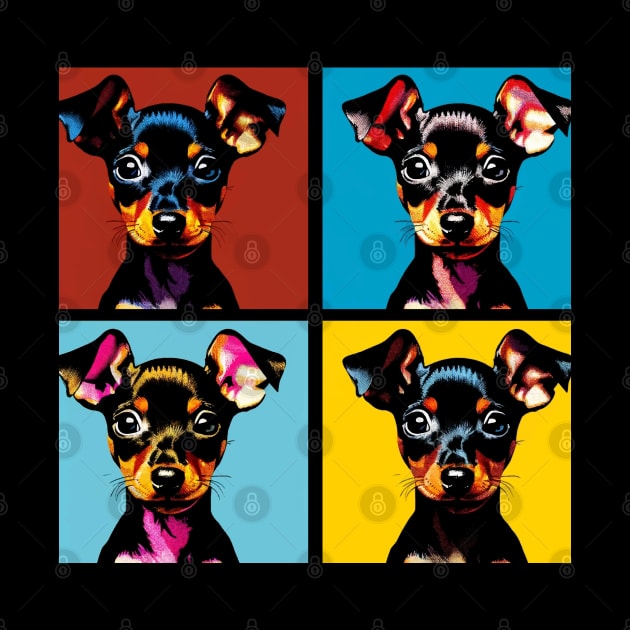 Pop Retro Miniature Pinscher Art - Cute Puppy by PawPopArt