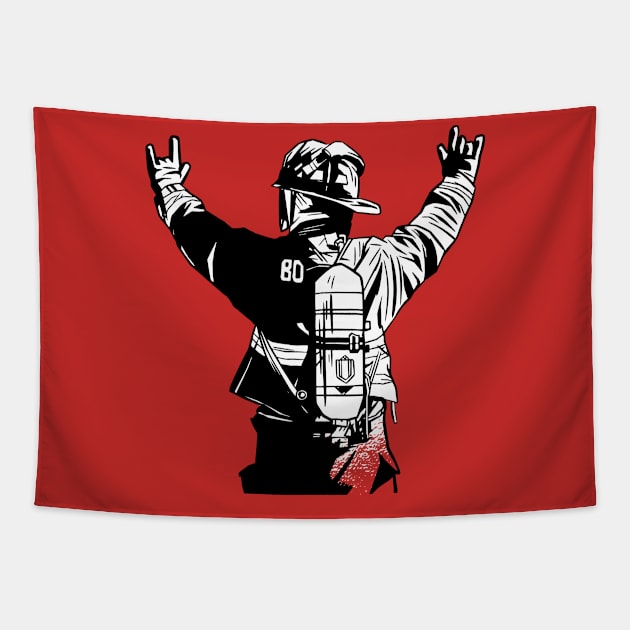 Rockin' Firefighter Tapestry by vexeltees