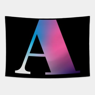 Capital Letter A Monogram Gradient Pink Blue White Tapestry