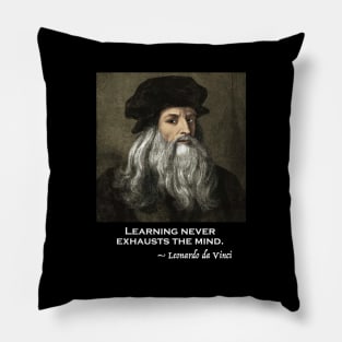 Leonardo da Vinci Inspirational Quote Pillow