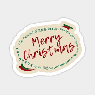 Multi Language, International Merry Christmas T-Shirt Magnet