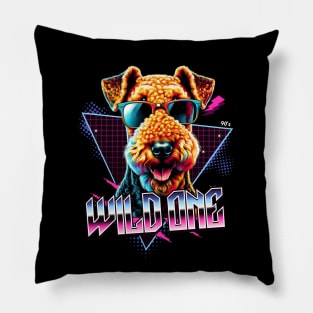 Wild One Airedale Terrier Dog Pillow