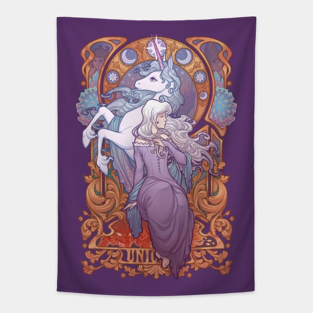 Lady Amalthea - The Last Unicorn Tapestry by Medusa Dollmaker