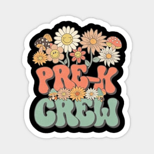 Pre-K Crew Retro Groovy Daisy Back To School Funny Teacher Girls Magnet