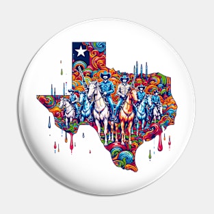 Texas Painting Dripping Cowboy Squad Pin