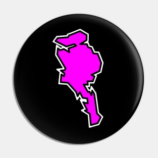 Simple Quadra Island in Pink Magenta - Bright Silhouette - Quadra Island Pin