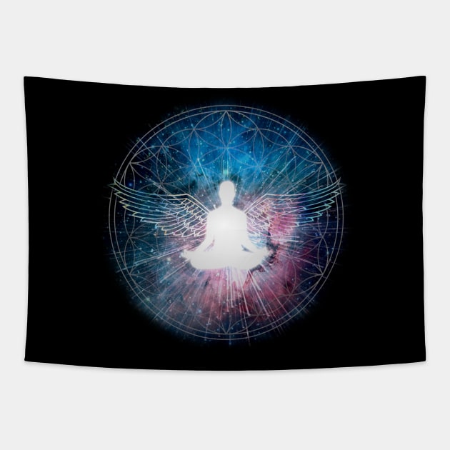 Angel Wings Lightbody Ascension Meditation Tapestry by Bluepress