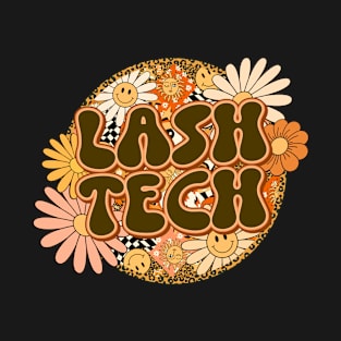 Lash Tech Retro Groovy Floral Leopard T-Shirt