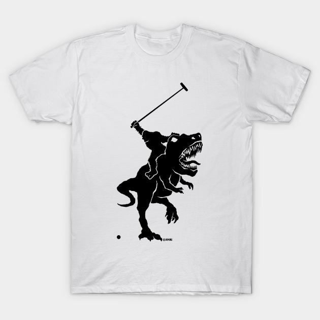 Discover Bigfoot Playing Polo On a T Rex - Bigfoot - T-Shirt