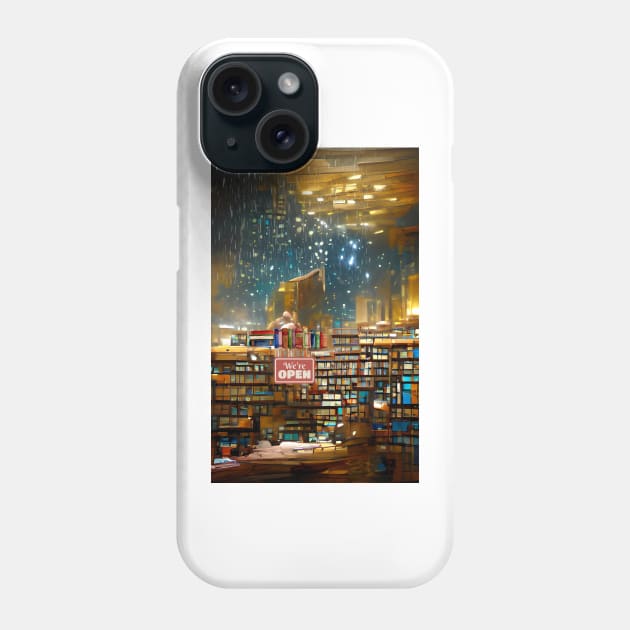 Raining Midnight Library | National library week | literacy week Phone Case by PsychicLove