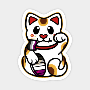 LGBTQ+ Pride Lucky Cat - Asexual Magnet