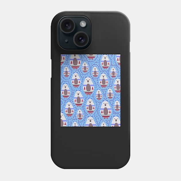 Bears and dots in blue Phone Case by cocodes