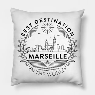 Marseille Minimal Badge Design Pillow