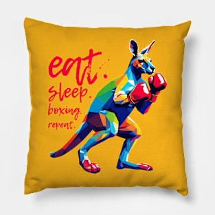 Eat Sleep Boxing Kangaroo Wpap Pillow